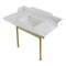 Kingston Brass 36 Carrara Marble Console Sink with Stainless Steel Legs, Marble WhiteBrushed Brass LMS36M8SQ7ST - alternate 1